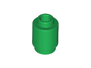Brick Round 1 x 1 Open Stud in Green