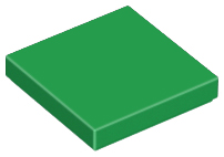 Tile 2 x 2 with Groove in Green