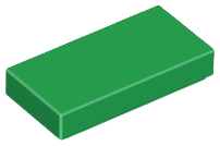 Tile 1 x 2 with Groove in Green
