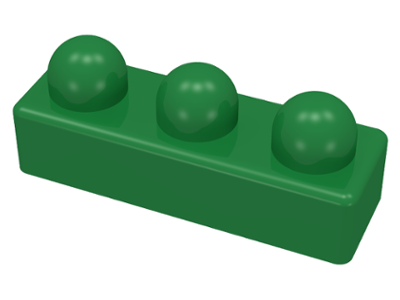 Primo Brick 1 x 3 in Green