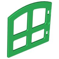 Duplo Door / Window 1 x 4 x 2 Pane with Curved Top in Green