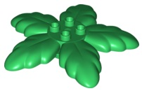 Duplo Plant Tree Leaves with 4 Top Studs in Green