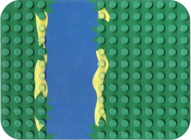 Duplo Baseplate 12 x 16 with Blue River Print in Green