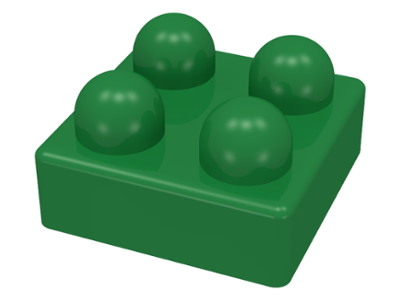 Primo Brick 2 x 2 in Green