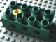 Duplo Toolo Brick 2 x 4 with Holes on Sides and Top and 1 Screw in Top in Green