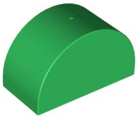 Duplo Brick 2 x 4 x 2 Curved Top in Green