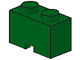 Brick Special 1 x 2 with Cable Holding Square Cutout in Green