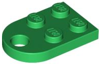Plate Special 3 x 2 with Rounded End, Hole in Green