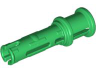 Technic Pin Long with Friction Ridges Lengthwise and Stop Bush [3 Lateral Holes, Big Pin Hole] in Green