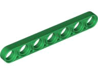 Technic Beam 1 x 7 Thin in Green