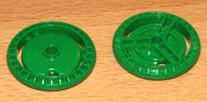 Technic Disc 5 x 5 Notched, No Pin [Plain] in Green