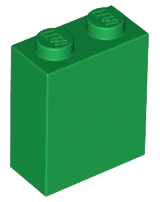 Brick 1 x 2 x 2 with Inside Stud Holder in Green