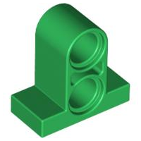 Technic Pin Connector Plate 1 x 2 x 1 2/3 [Two Holes On Top] in Green