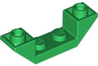 Brick Sloped Inverted 45° 4 x 1 Double with 1 x 2 Recessed in Green