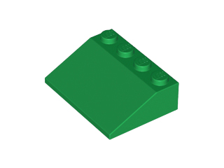 Brick Sloped 33° 3 x 4 in Green