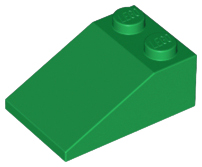 Brick Sloped 33° 3 x 2 in Green
