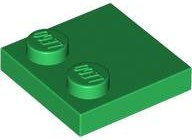 Plate Special 2 x 2 with Only 2 studs in Green