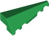 Brick Wedged, Sloped 2 x 5 Right in Green