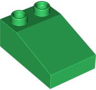 Duplo Brick 3 x 2 Slope 33° in Green