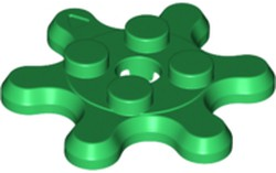 Plate Special 2 x 2 Splat Gear, 6 Teeth in Green