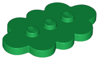Plate Special 3 x 5 Cloud with 3 Center Studs in Green