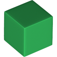 Minifig Head Special, Small Cube (Baby) [Plain] in Green