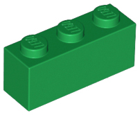 Brick 1 x 3 in Green