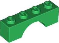 Brick Arch 1 x 4 in Green