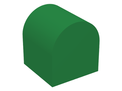 Duplo Brick 2 x 2 x 2 Curved Top in Green