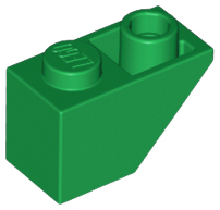 Brick Sloped Inverted 45° 2 x 1 in Green