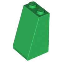 Brick Sloped 75° 2 x 2 x 3 [Solid Studs] in Green