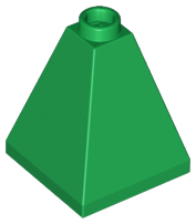 Brick Sloped 75° 2 x 2 x 2 Quadruple Convex in Green
