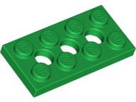 Technic Plate 2 x 4 [3 Holes] in Green