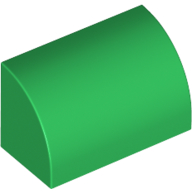 Brick Curved 1 x 2 x 1 No Studs in Green