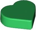 Tile 1 x 1 Heart in Green