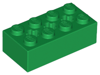 Brick Special 2 x 4 with 3 Axle Holes in Green