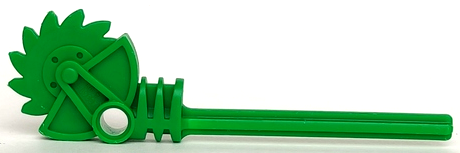 Large Figure Weapon Staff, Long Axle Circular Saw with Hole in Green