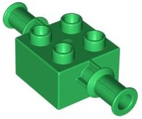 Duplo Brick 2 x 2 Digger Bucket Arm Holder in Green