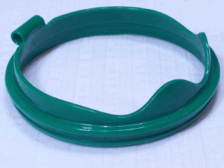 Duplo Ball Tube Ring with Hinge in Green