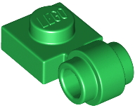 Plate Special 1 x 1 with Clip Light, Bar Hole [Thick Ring] in Green