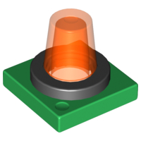 Duplo Flashlight, 2 x 2 Base with Trans-Neon Orange Light in Green