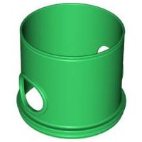 Duplo Ball Tube Straight with Opposing Oval Holes in Green