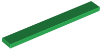 Tile 1 x 8 with Groove in Green