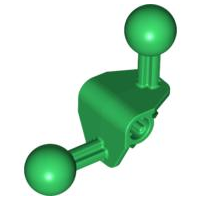Large Figure Skeletal, Limb, Angular 90°, 4 x 4 x 2 with 2 Ball Joints, and Axle Hole in Green