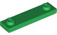 Plate Special 1 x 4 with 2 Studs with Groove [New Underside] in Green