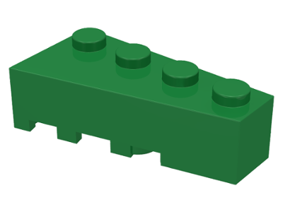 Brick Wedged, Angled 4 x 2 Right in Green