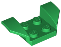 Mudguard 2 x 4 with 2 x 2 Studs and Flared Wings in Green