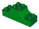 Duplo Brick 2 x 6 x 2 with Curved Ends in Green