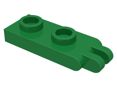 Hinge Plate 1 x 2 with 2 Fingers and Hollow Studs in Green