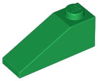 Brick Sloped 33° 3 x 1 in Green